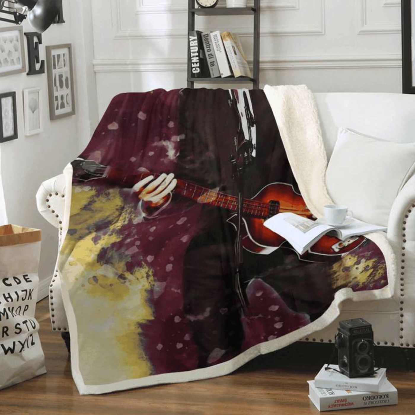 Beatles Fleece Blanket featuring Paul McCartney: English Singer & Bassist Perfect for Music Fans!
