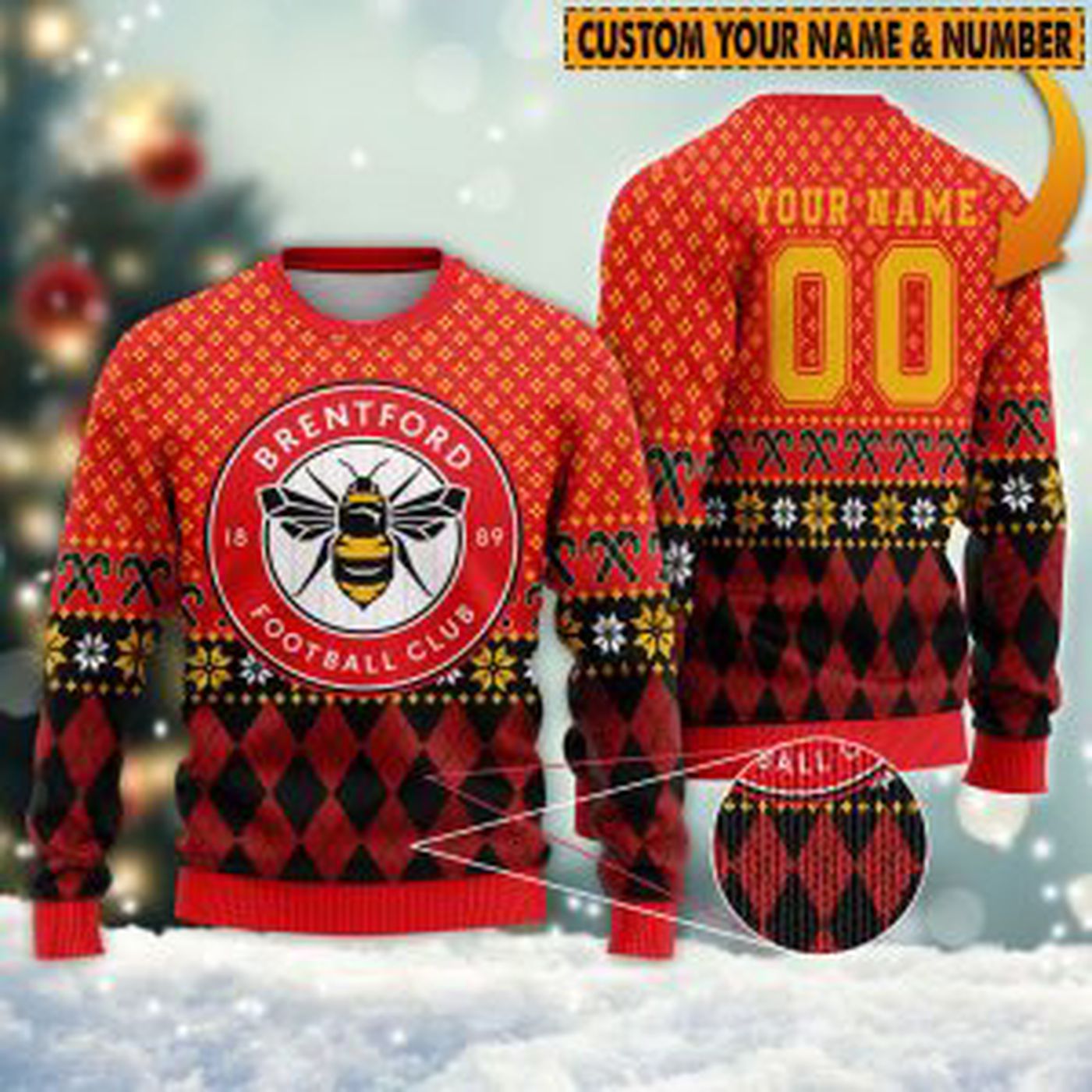 Personalized Brentford 3D Ugly Sweater Gift – Gift for Men Women Christmas Day