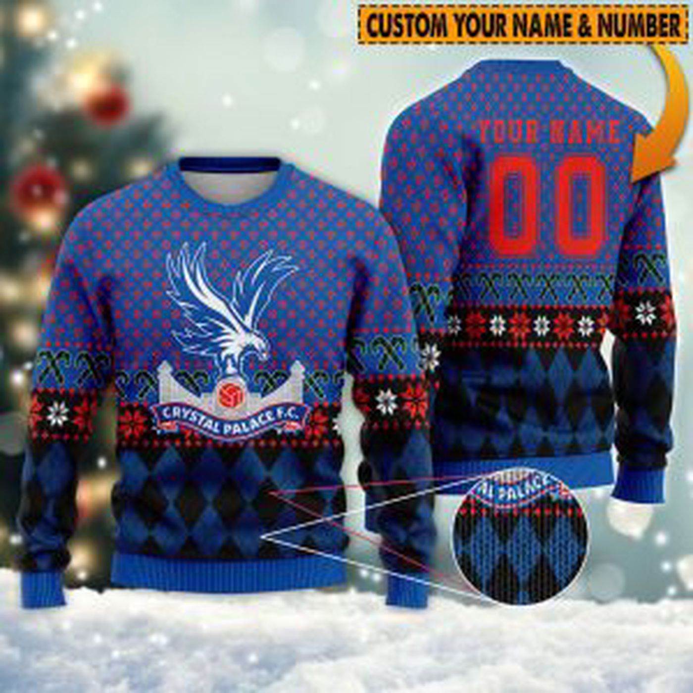 Personalized Crystal Palace 3D Ugly Sweater  – Gift for Women –  – Gift for Women for Men Women Christmas Day