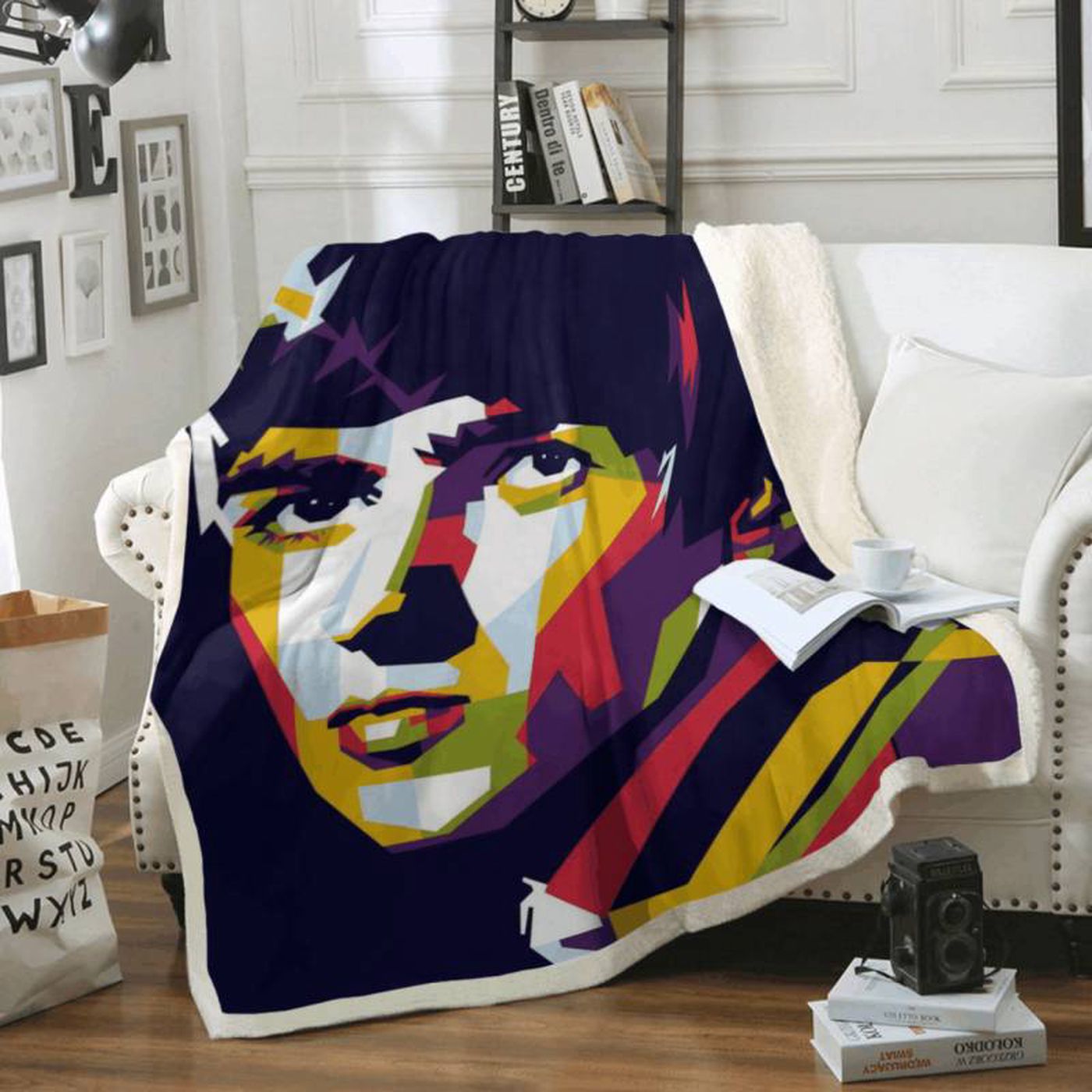 Legendary Beatles Band PopArt Fleece Blanket – Perfect for Fans of English Music!