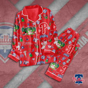 Philadelphia Phillies Button Down Pajamas Set –  Gift for Women – Christmas Gift