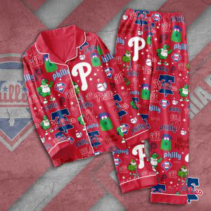 Philadelphia Phillies Button Down Pajamas Set –  Gift for Women – Christmas Gift