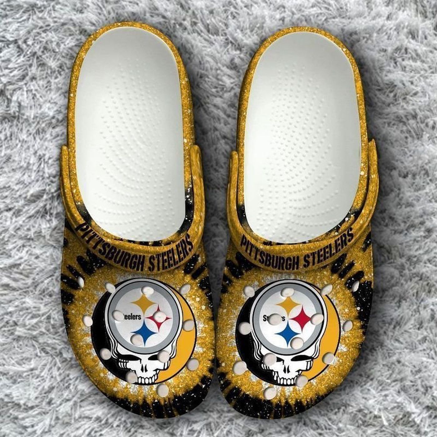Pittsburgh Steelers Grateful Dead Classic Gift For Fan Crocs Classic Clogs Comfy Footwear