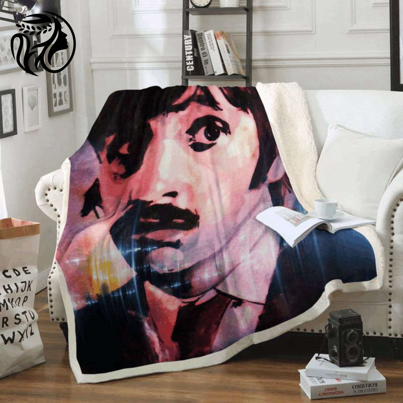 Ringo Starr Beatles Art Fleece Blanket: Iconic Liverpool Band Tribute – Cozy & Stylish!