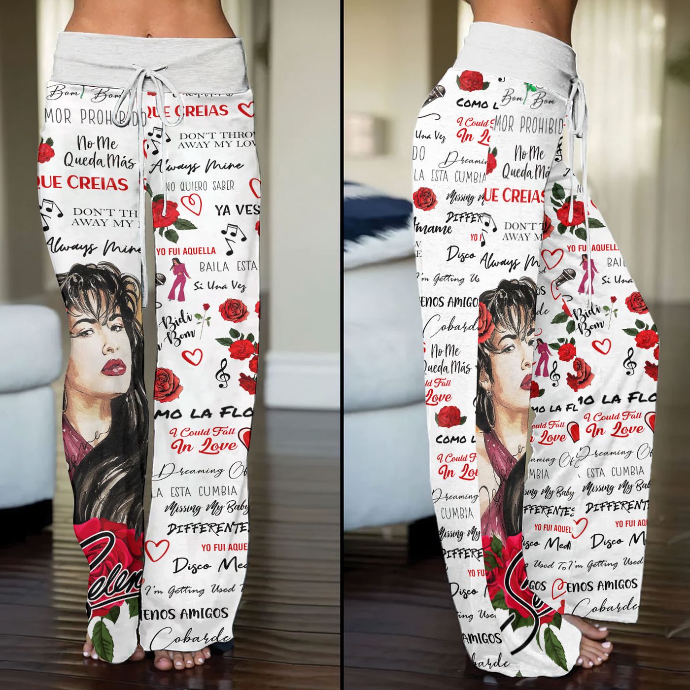 Selena Quintanilla Pérez High-Waisted Straight-Leg Trousers  – Gift for Women