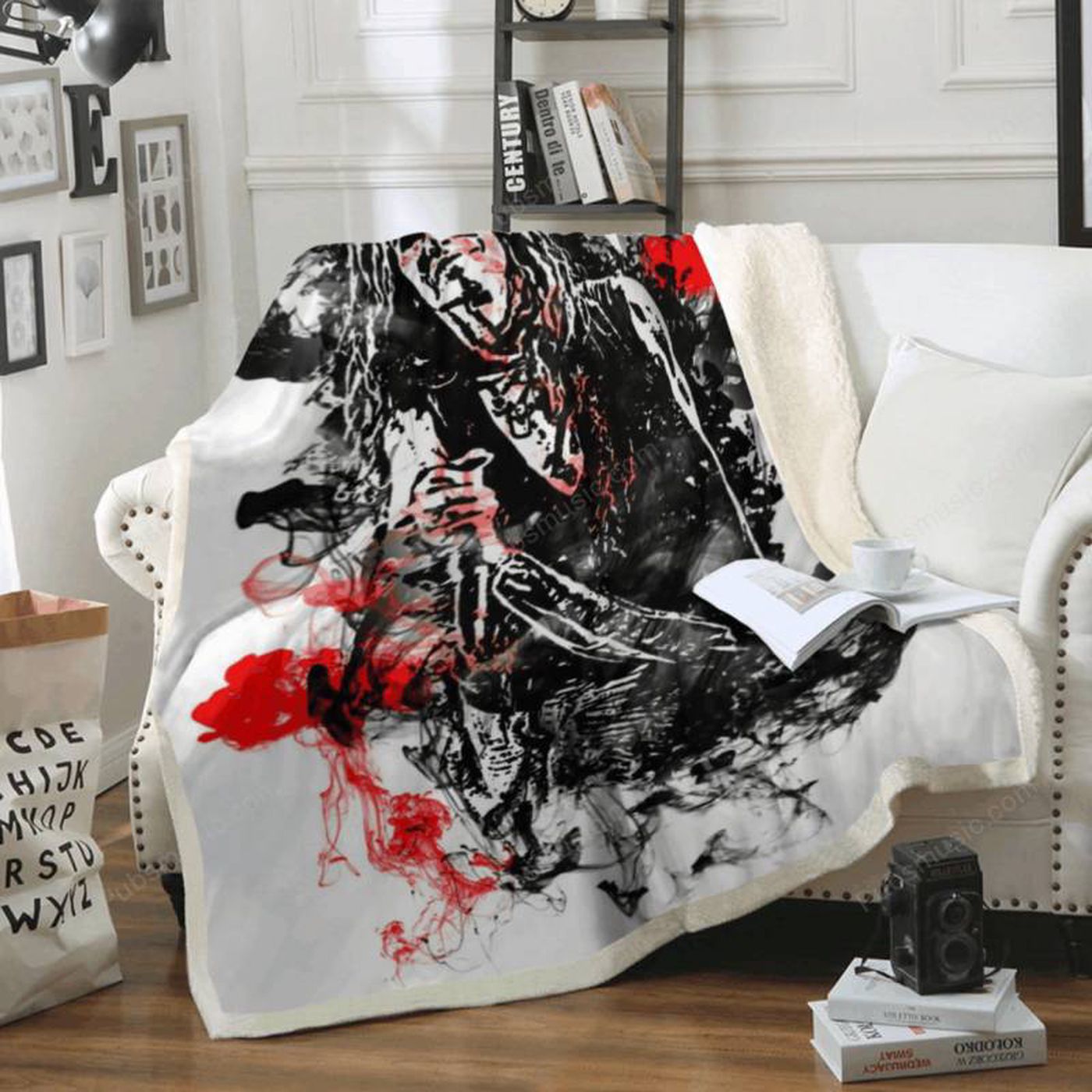 Rock Your Decor with Steven Tyler Aerosmith Sherpa Fleece Blanket – Music Legends Art for Fans