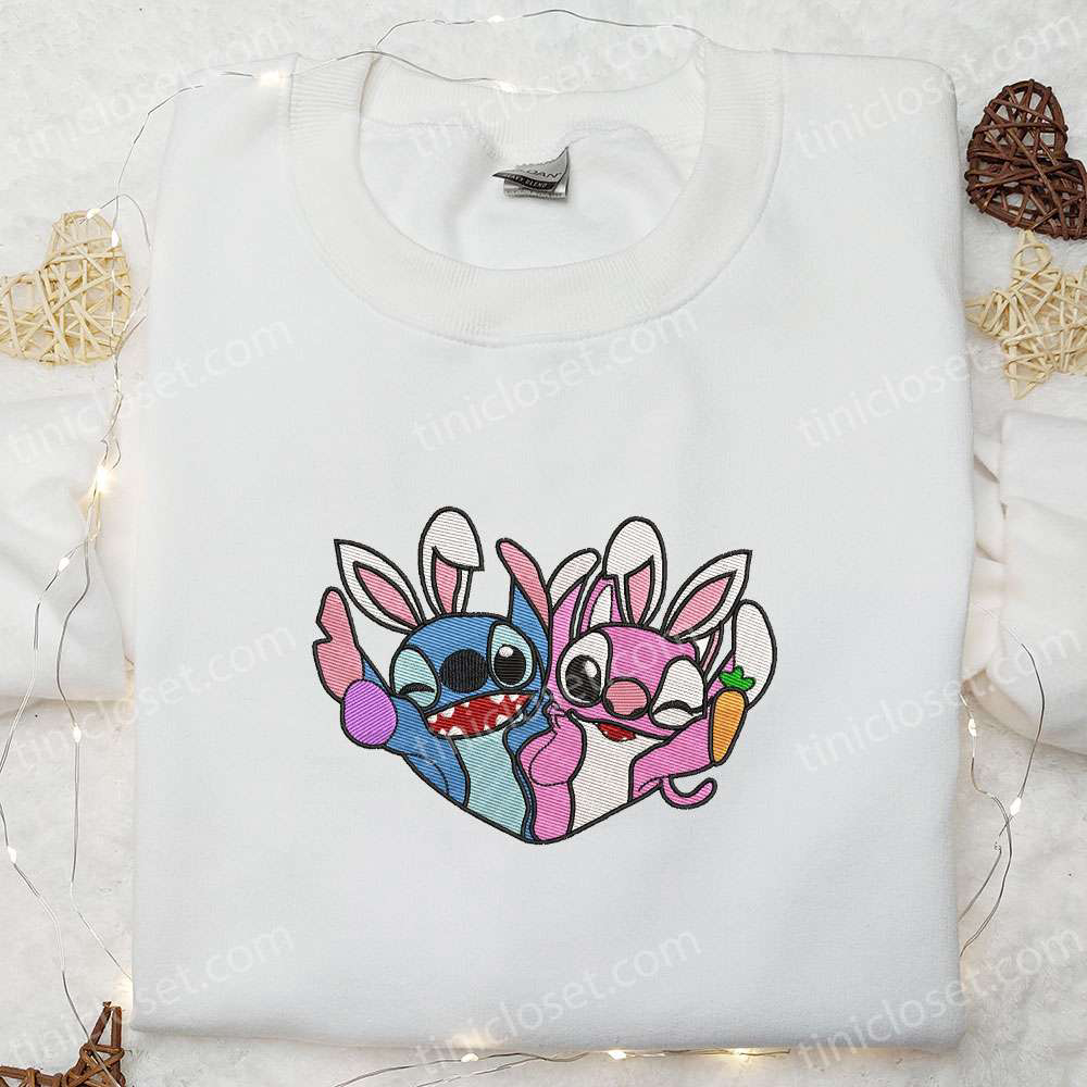 Disney Stitch & Angel Easter Bunny Shirt & Hoodie: Unique Thanksgiving Gift Idea
