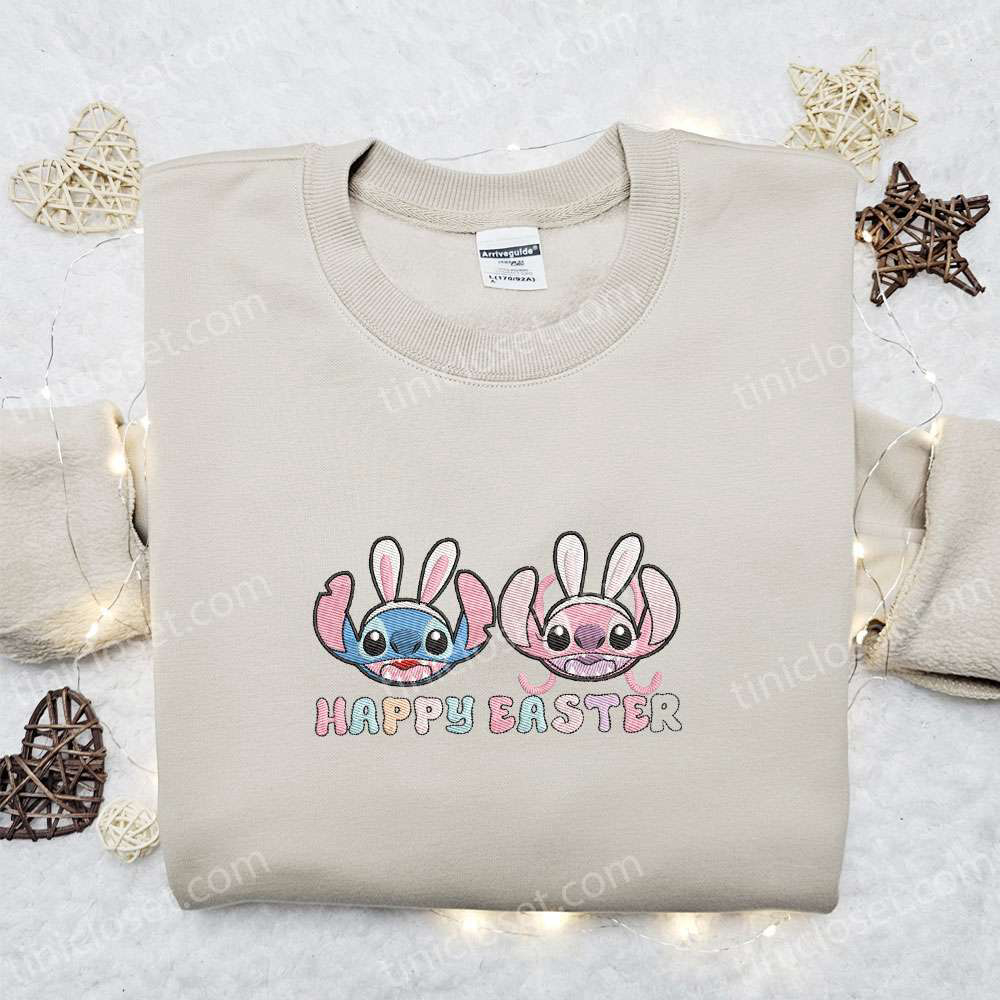 Disney Stitch & Angel Easter Shirt & Characters Hoodie – Best Thanksgiving Gift Idea