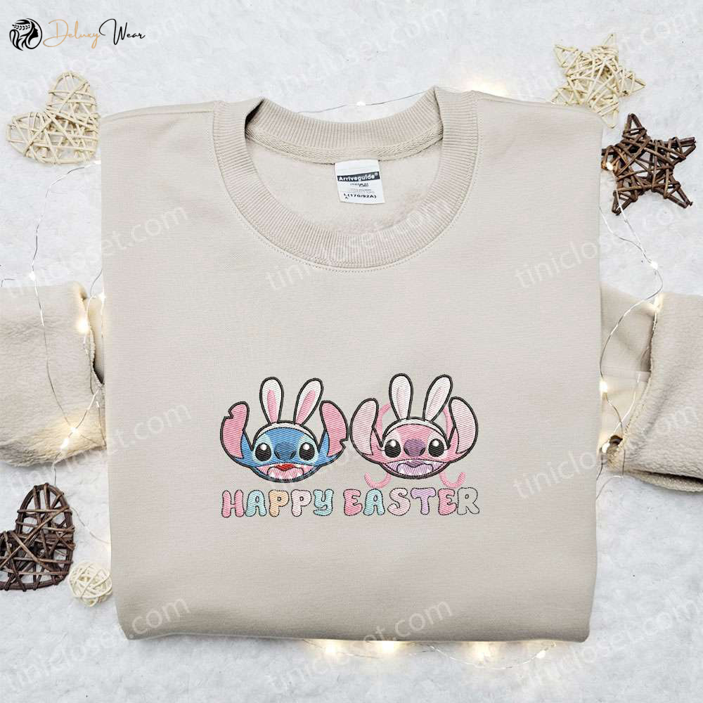 Disney Stitch & Angel Easter Shirt & Characters Hoodie – Best Thanksgiving Gift Idea