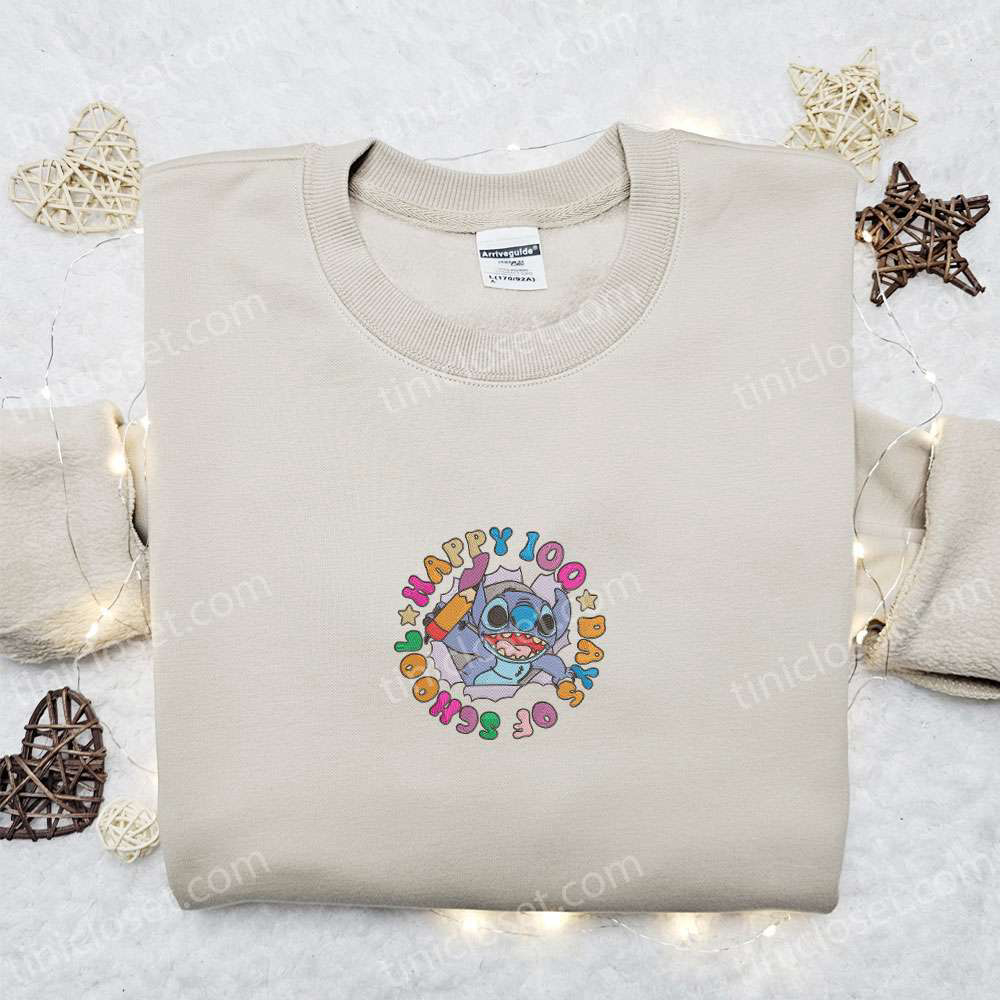 Stitch Happy 100 Days of School Shirt & Disney Characters Hoodie – Perfect Kids Gift