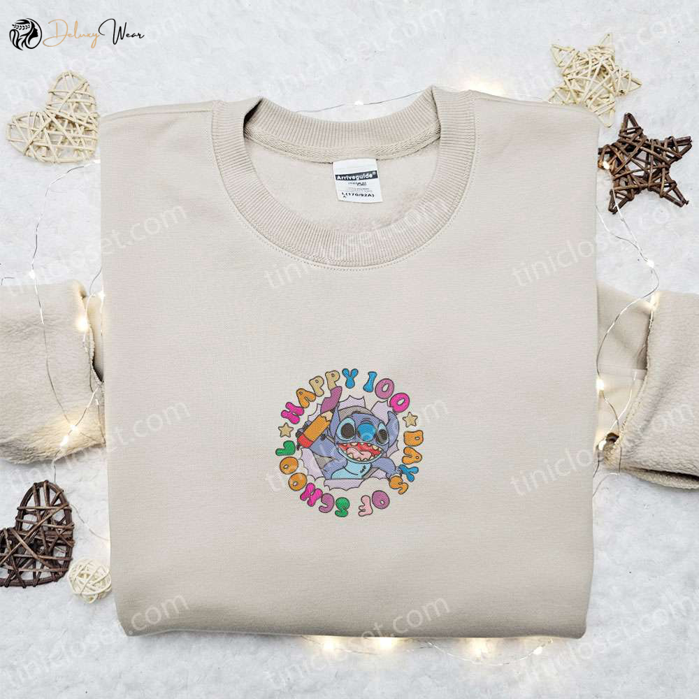 Stitch Happy 100 Days of School Shirt & Disney Characters Hoodie – Perfect Kids Gift