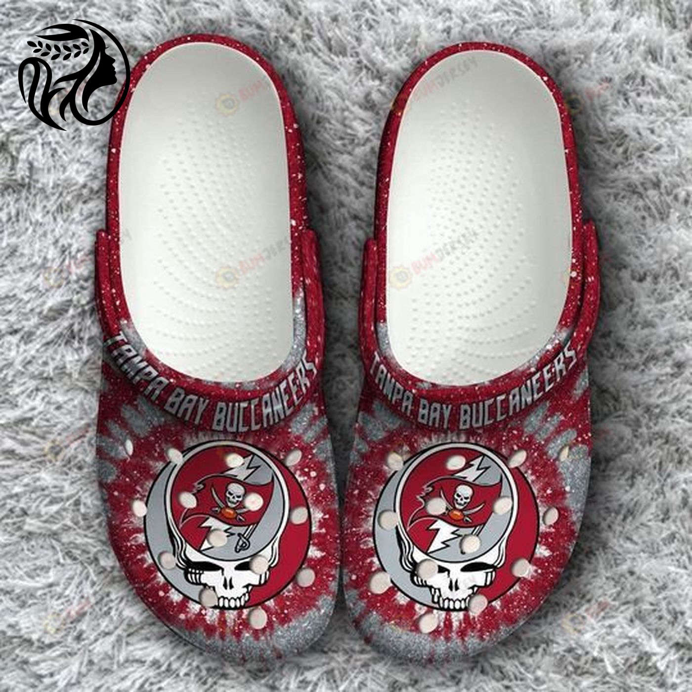Tampa Bay Buccaneers Grateful Dead Crocs Classic Clogs Shoes In Red