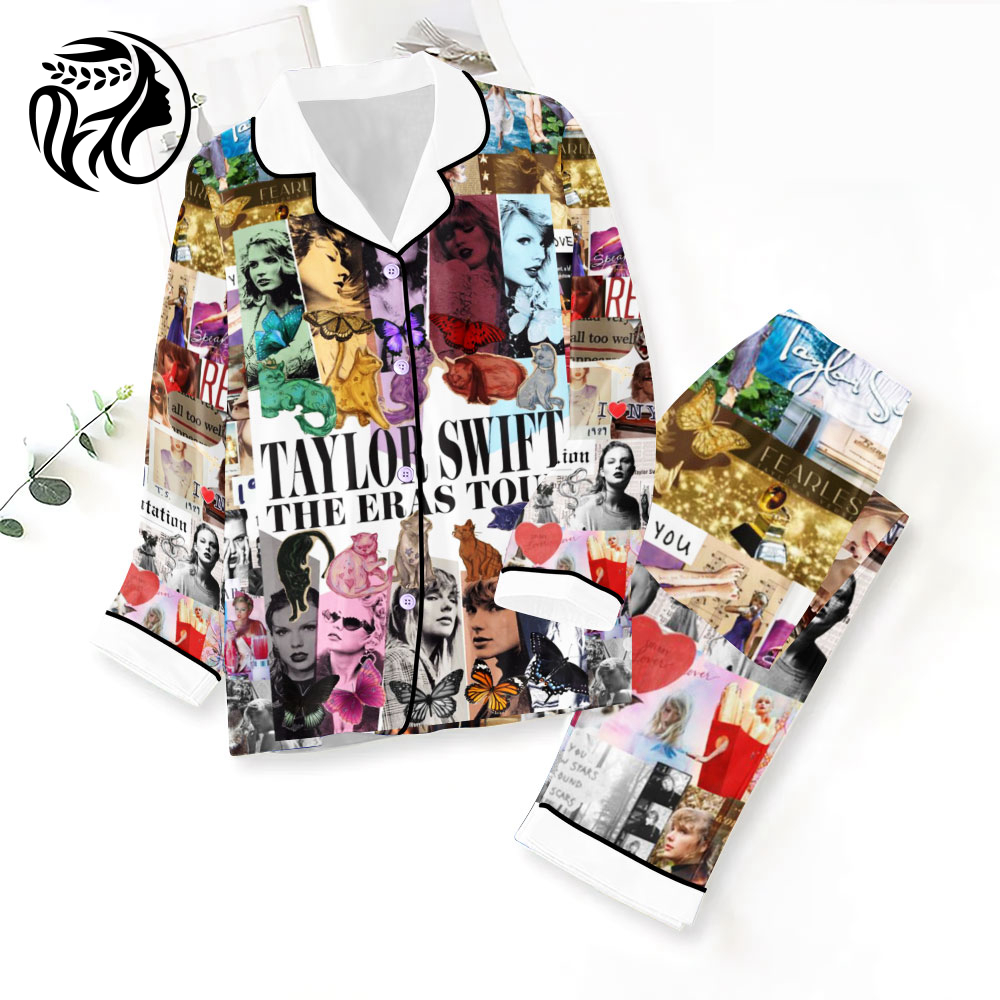 Taylor Swift Button Down Pajamas Set – Gift for Women – Christmas Gift