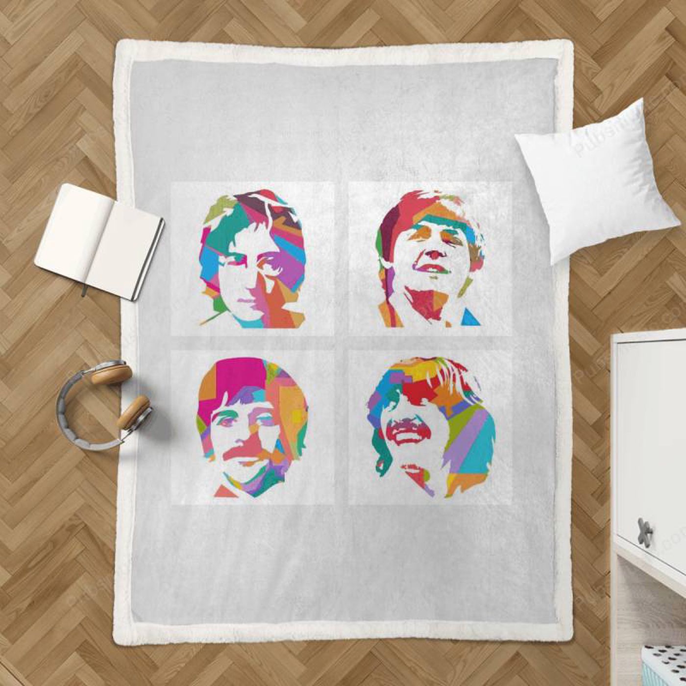The Beatles 1 Pop Art Sherpa Fleece Blanket: Vibrant Music Pop Art Design for Ultimate Comfort