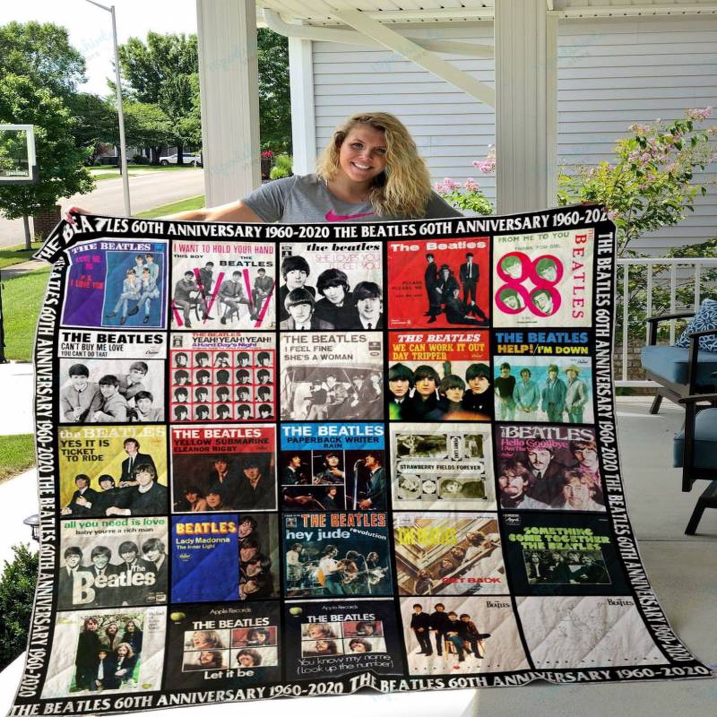 60th Anniversary Beatles Quilt Blanket – Celebrate The Beatles Legacy with this Limited Edition Collectible! 1960-2020