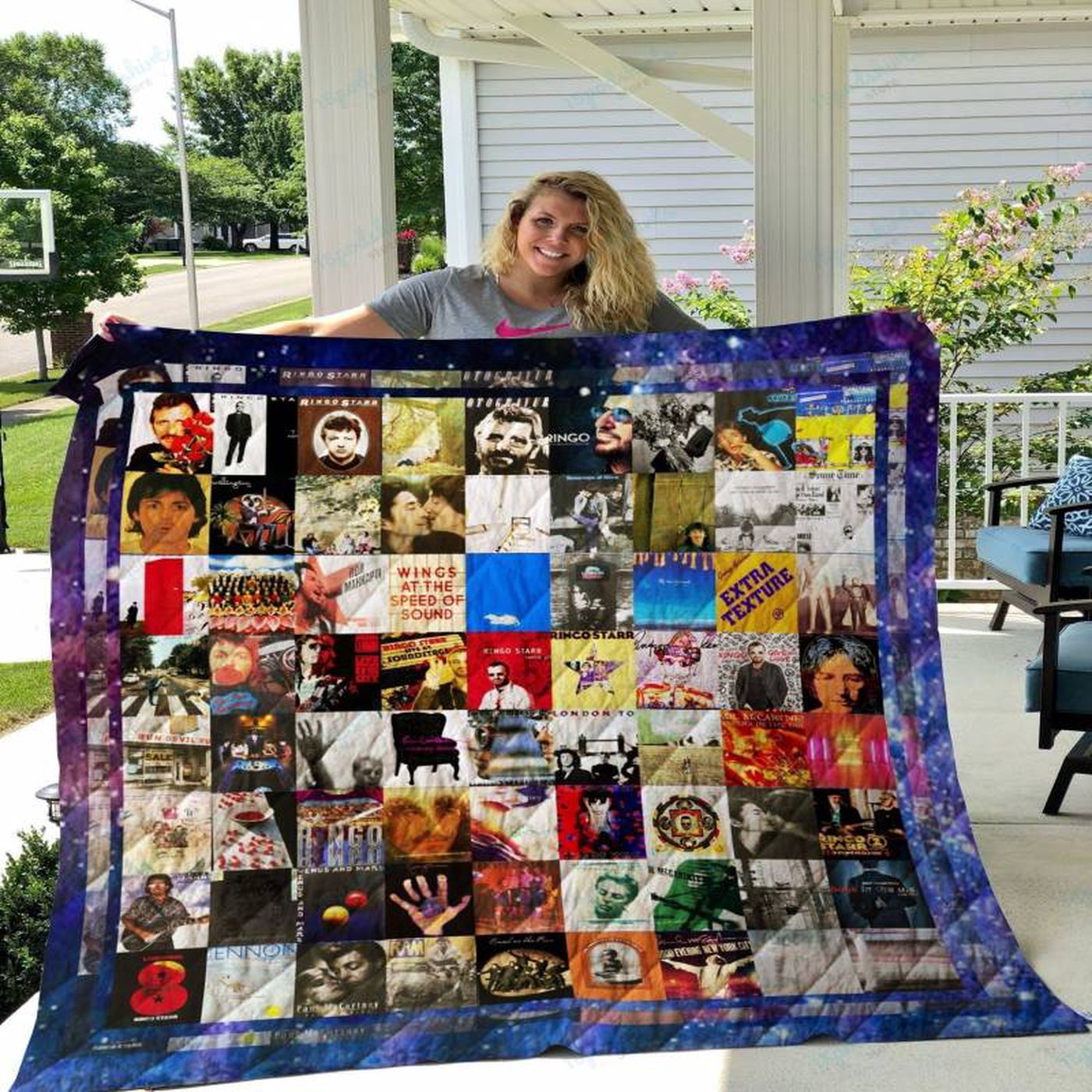 The Beatles Solo Albums Quilt Blanket: Cozy Tribute to Iconic Music Legends
