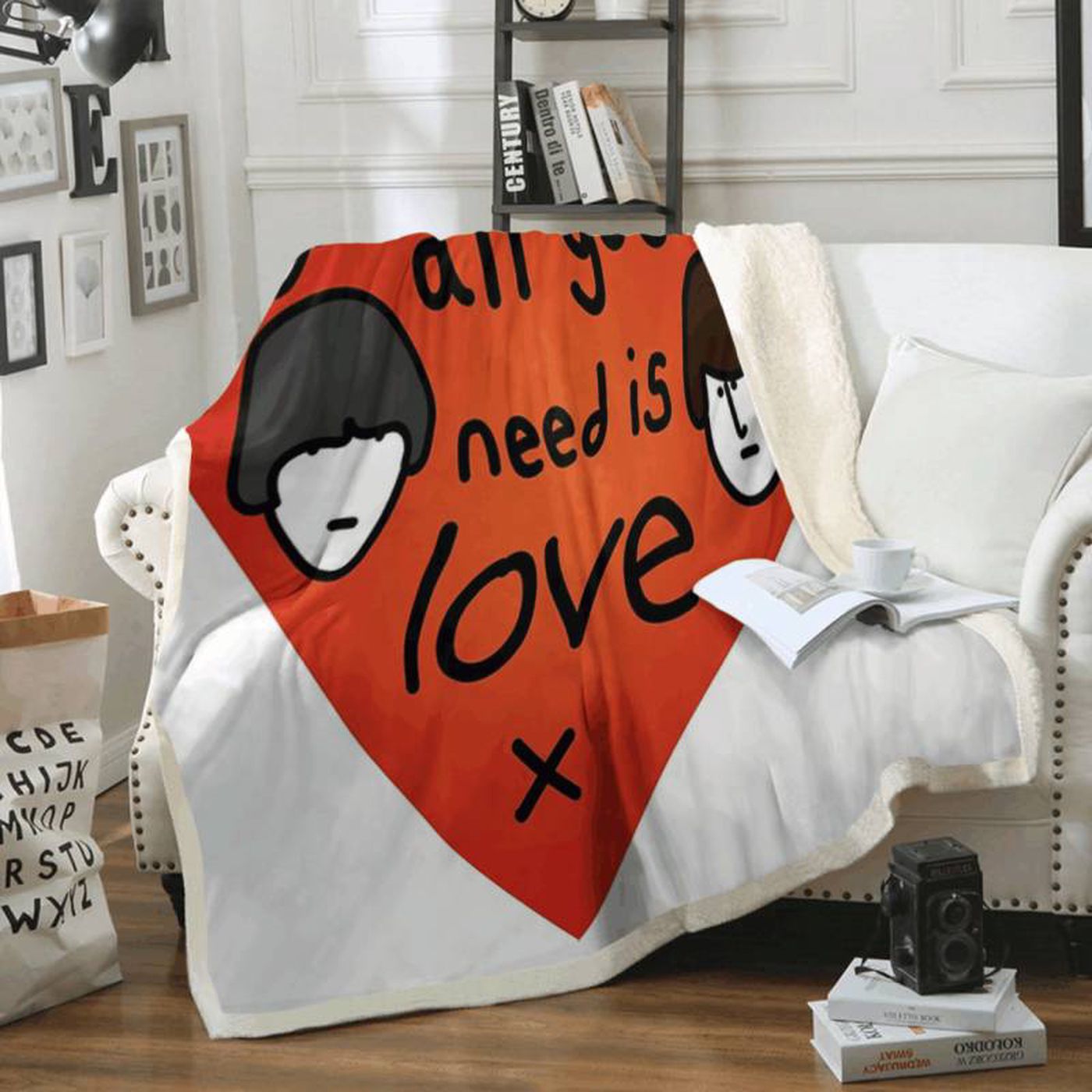 The Beatles All You Need is Love Fleece Blanket: Artistic Beatles Song Tribute