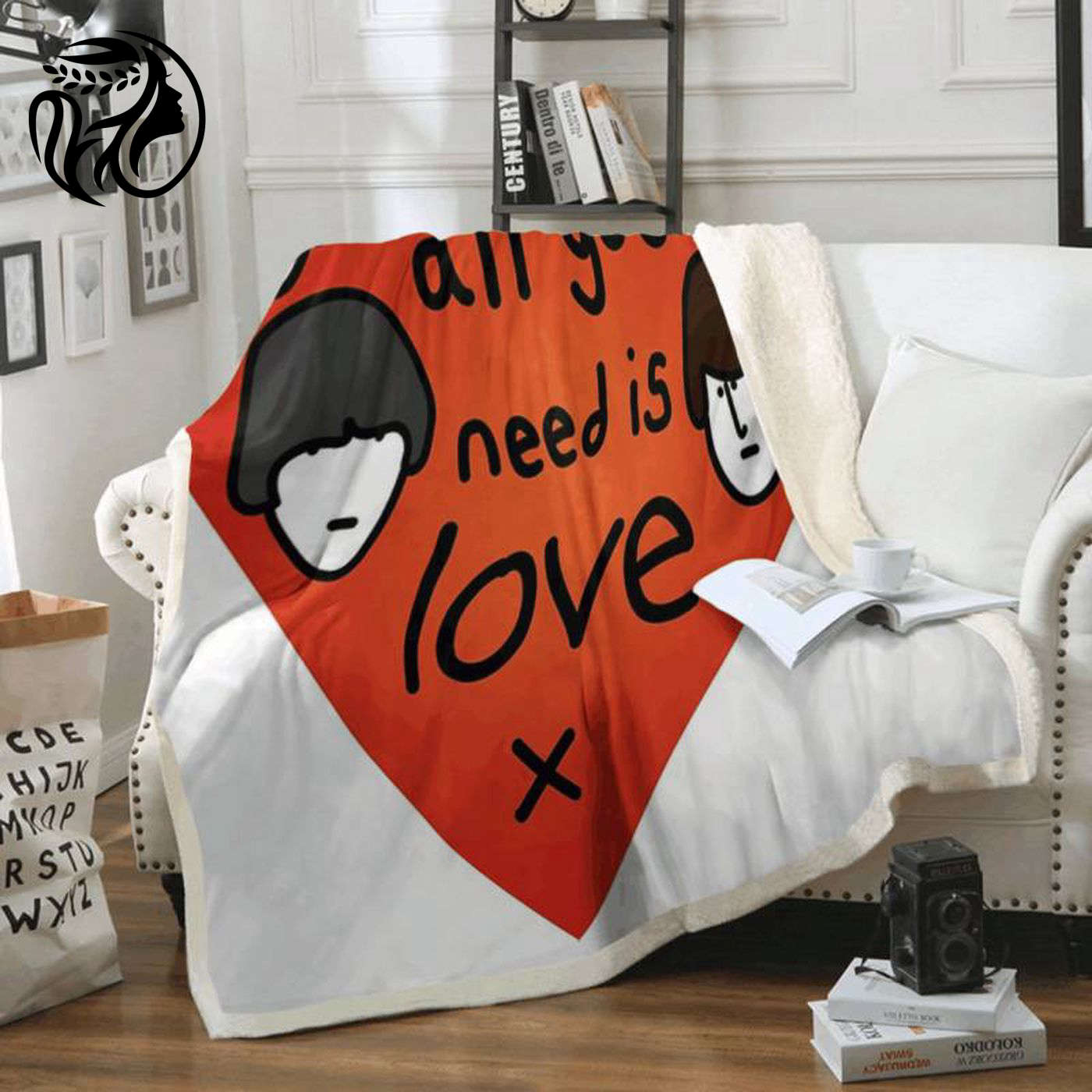 The Beatles All You Need is Love Fleece Blanket: Artistic Beatles Song Tribute