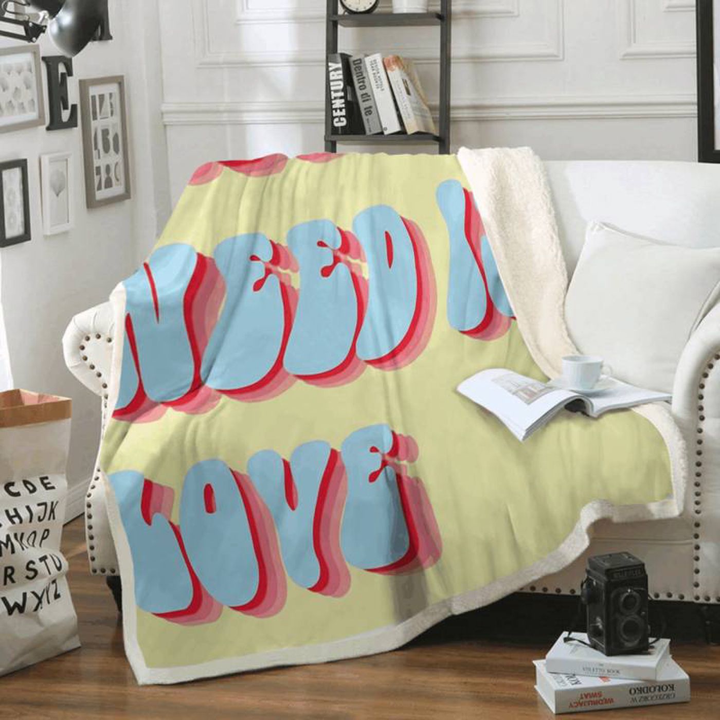 The Beatles All You Need Is Love Heart Art Fleece Blanket – Perfect for Beatles Fans!