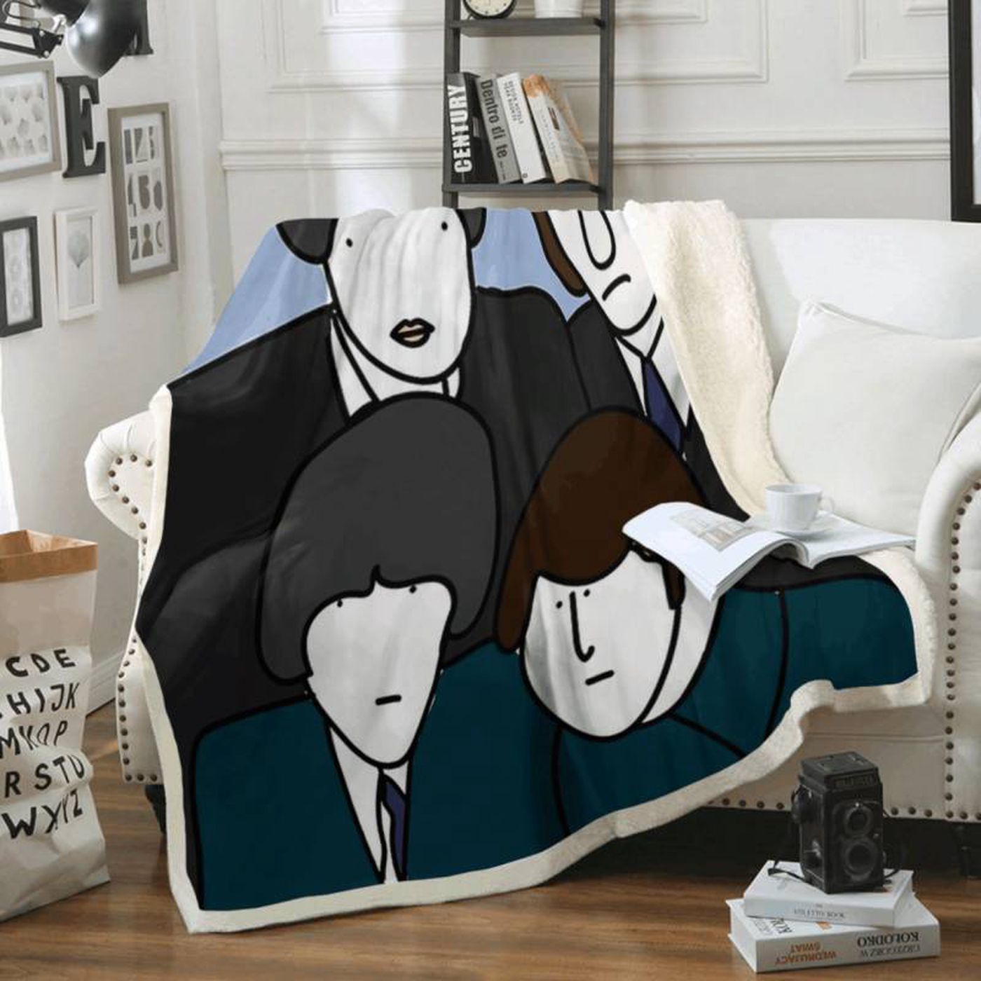 The Beatles 60th Anniversary Fleece Blanket – Exclusive Art Design for Fans