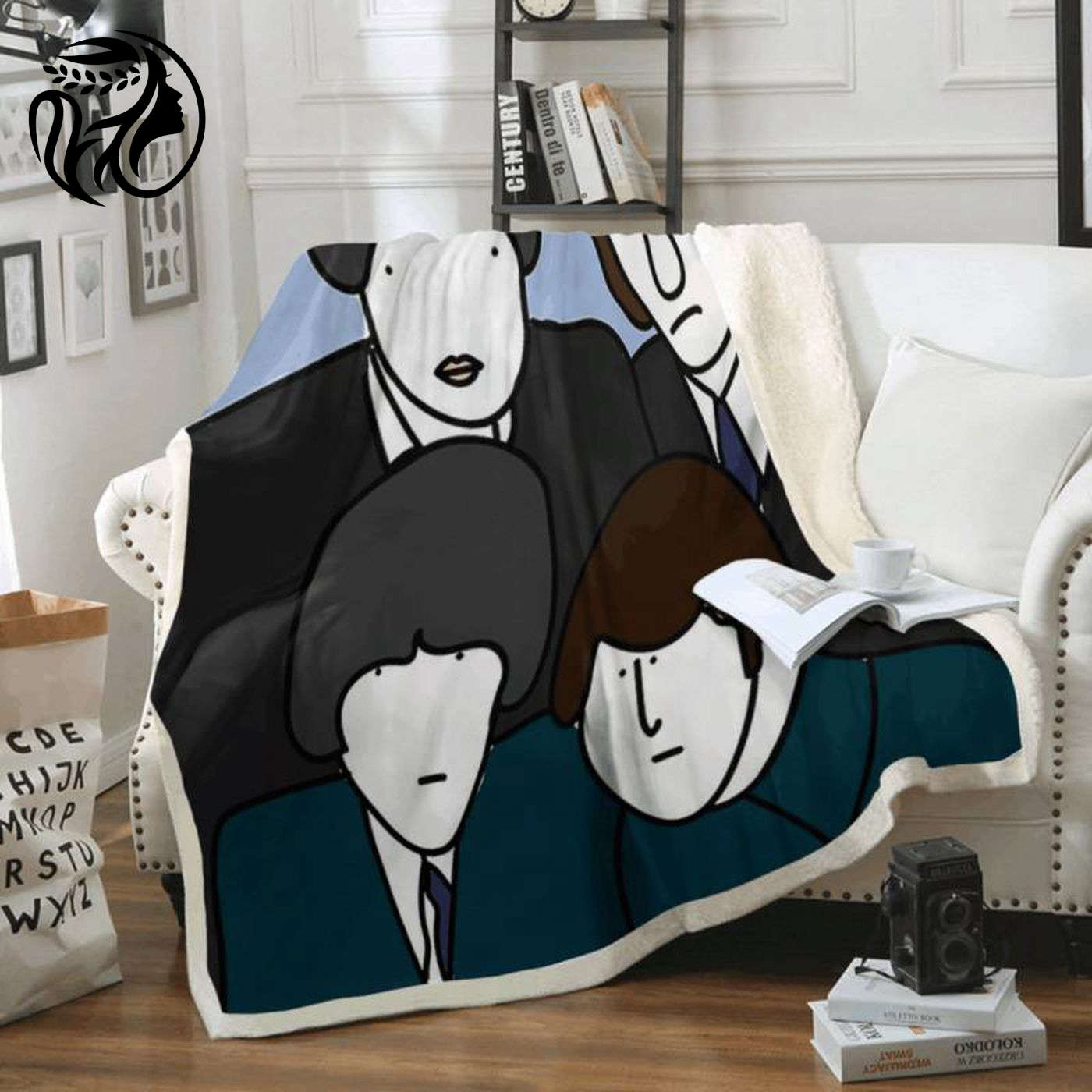 The Beatles 60th Anniversary Fleece Blanket – Exclusive Art Design for Fans