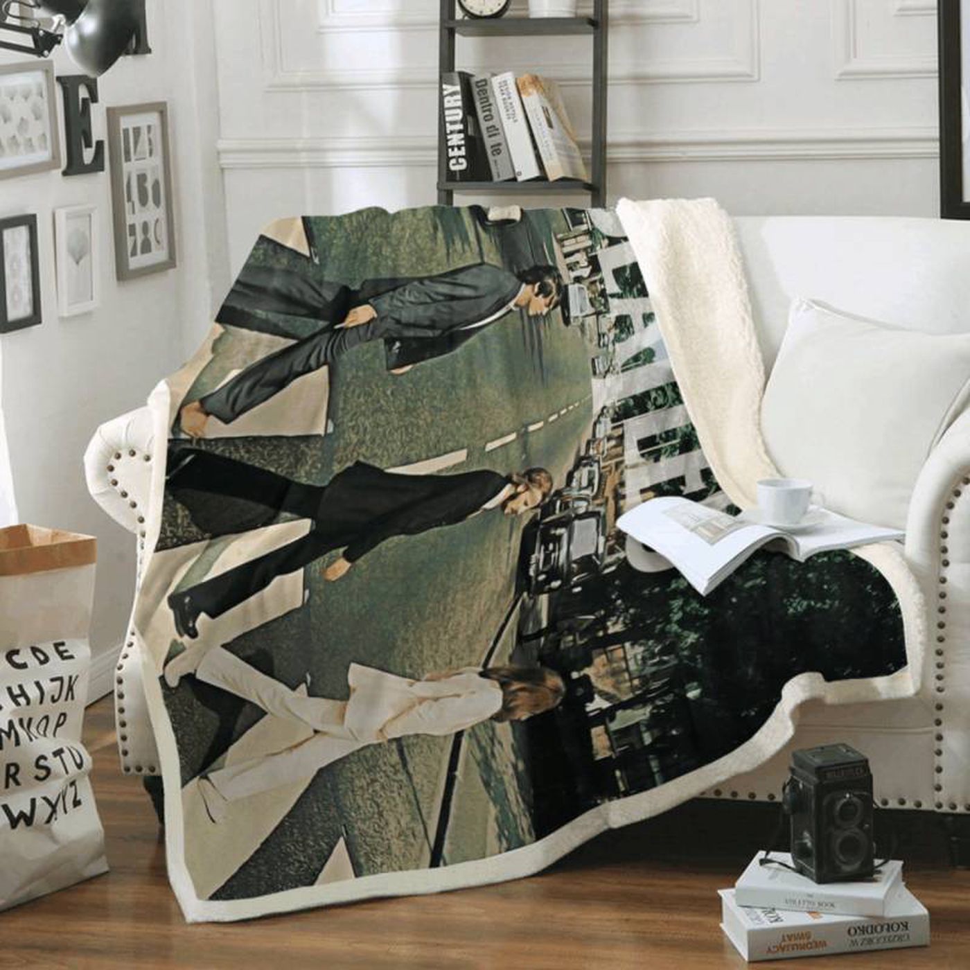 The Beatles Abbey Road Album Fleece Blanket – English Rock Band Art for Fans