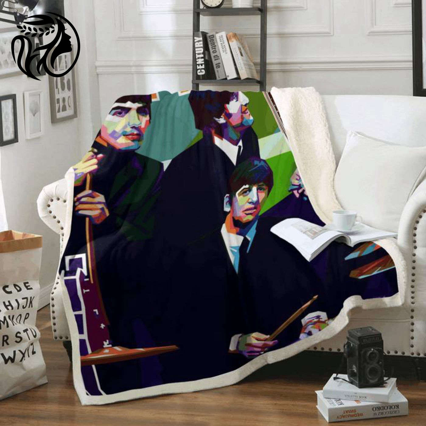 The Beatles Fleece Blanket: Iconic Liverpool Band Pop Art Design for Fans