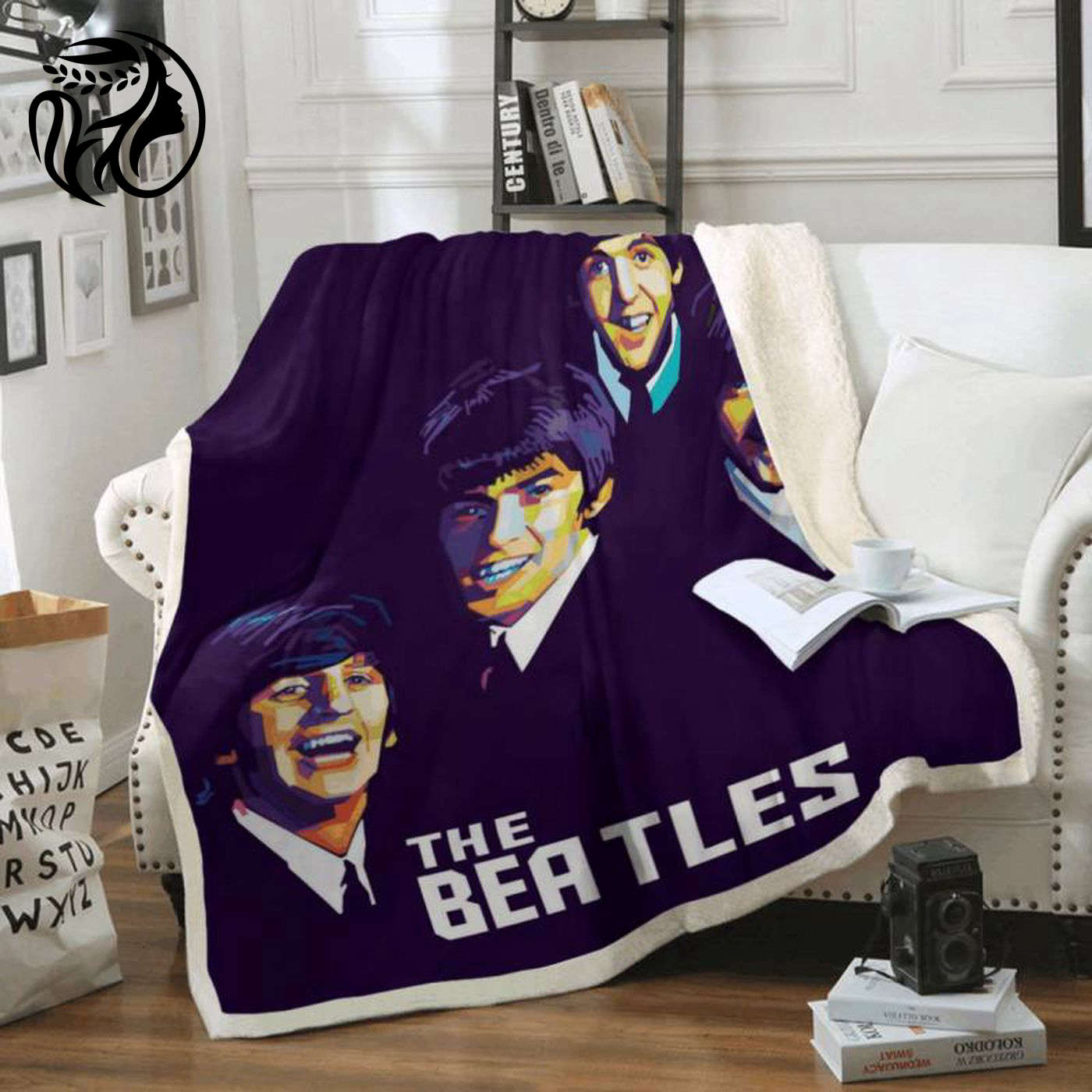 The Beatles Pop Art Fleece Blanket – Iconic Liverpool Band Merchandise for Beatles Fans