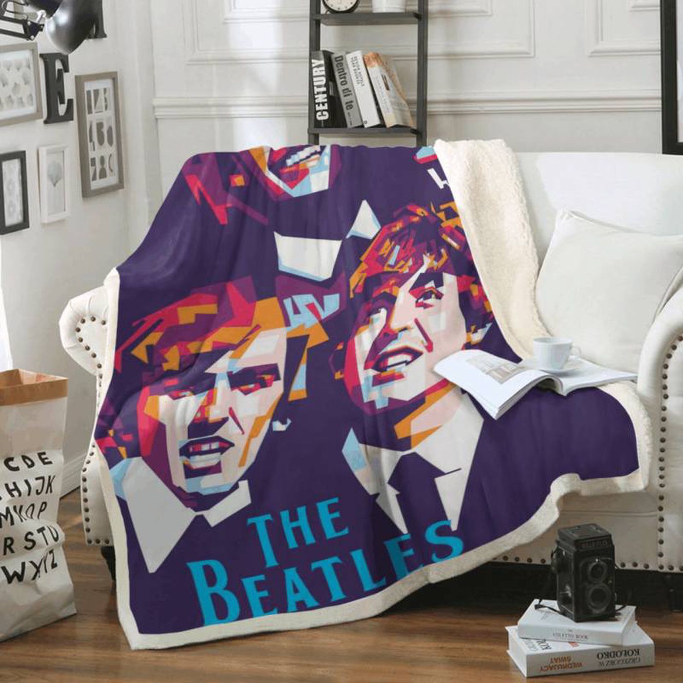 Beatles Pop Art Fleece Blanket – Iconic Liverpool Band Merchandise for Fans