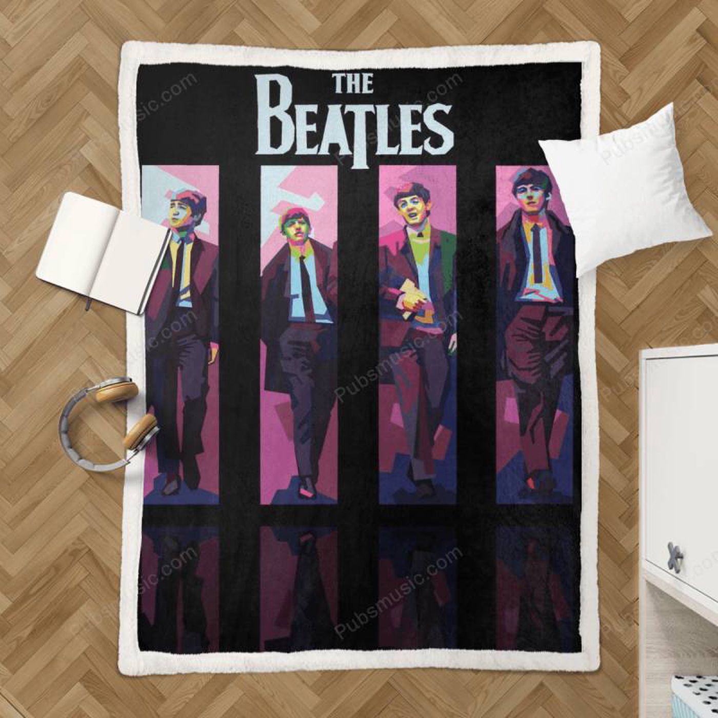 Legendary Beatles Band Sherpa Fleece Blanket: Cozy Tribute for Fans