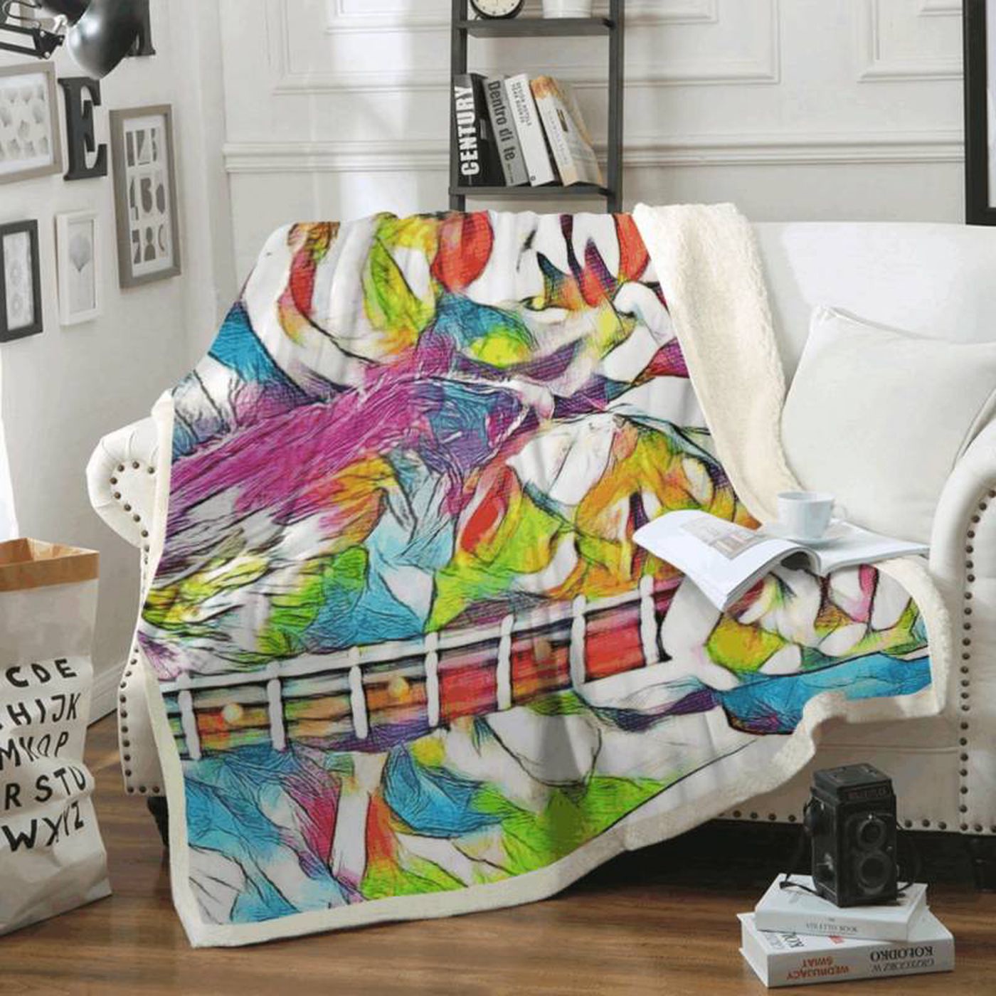 Beatles Fans Fleece Blanket: John Lennon & Paul McCartney Art – Cozy Tribute for Music Lovers