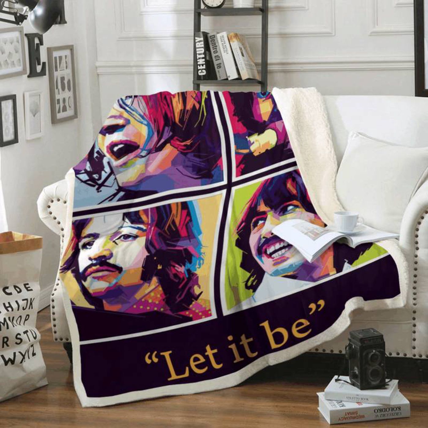 The Beatles Band Rock Band 1960 – Let It Be Fleece Blanket: Cozy Tribute to the Legendary British Rock Ensemble!