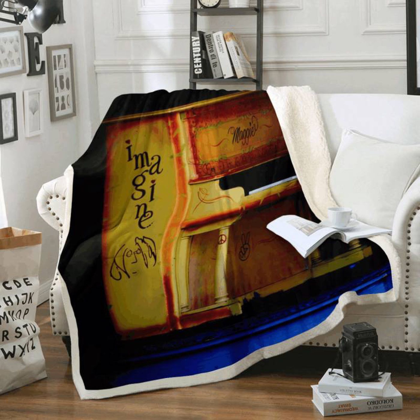 The Beatles Band Street Piano Art Fleece Blanket – Imagine Your Cozy Tribute to Music Legends