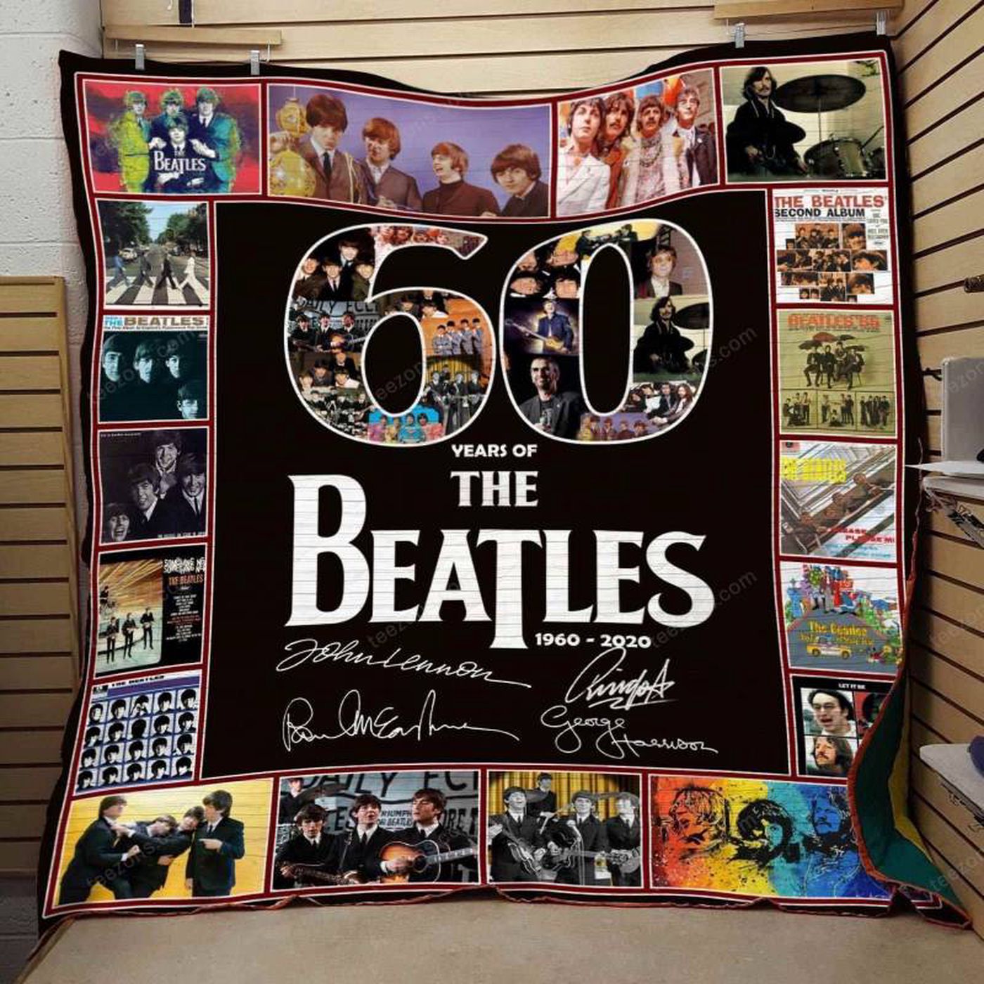 Cozy up with The Beatles Blanket TH0607 Quilt – Premium Quilted Bedding for Music Lovers