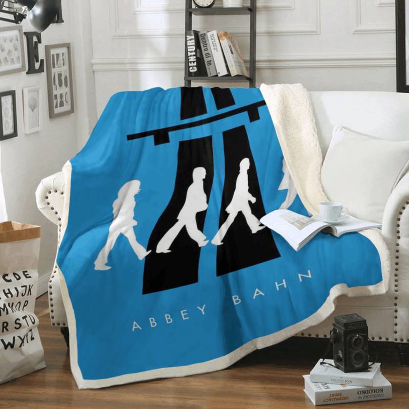 The Beatles Abbey Bahn Mash-up Fleece Blanket: Cozy Up in Iconic Cover Art!