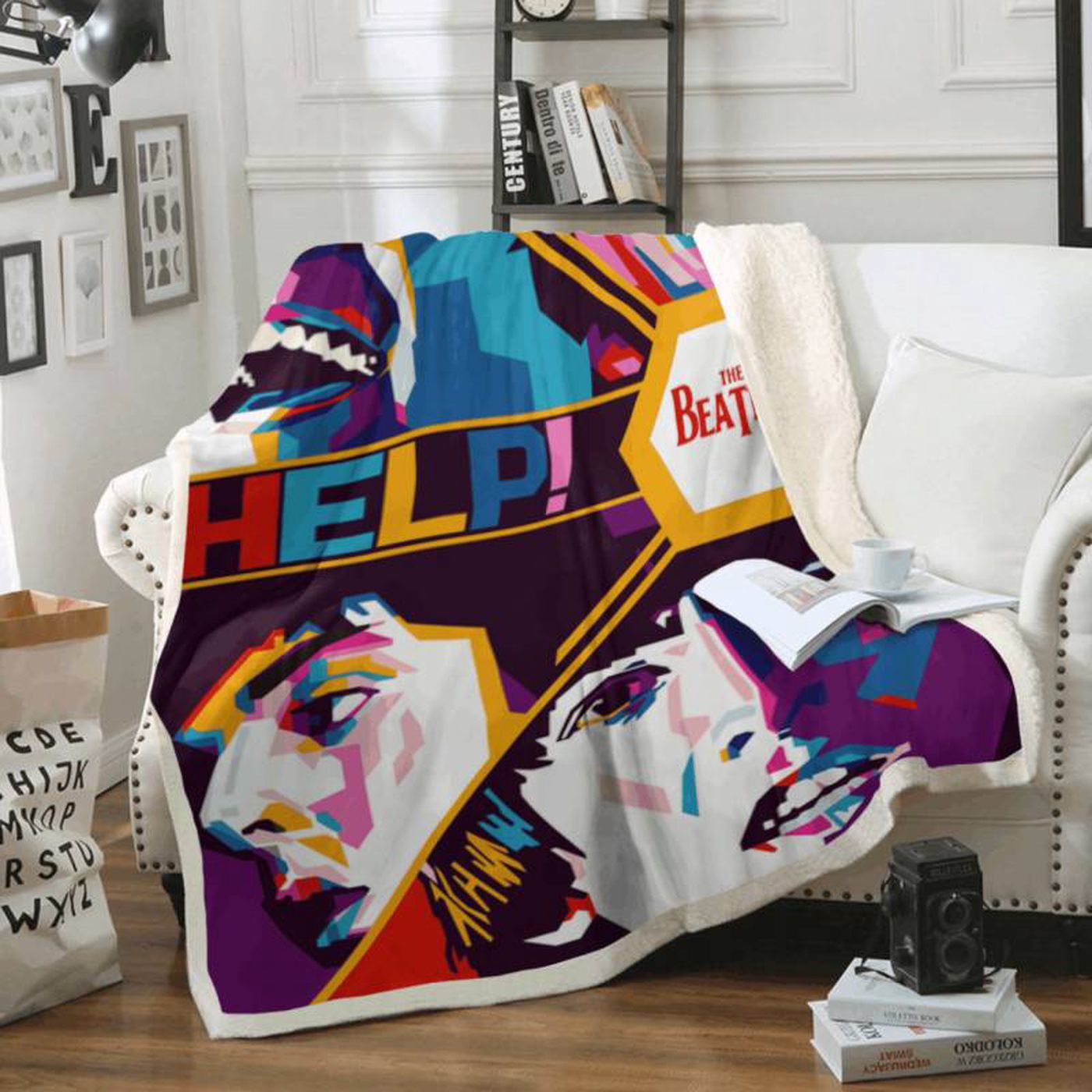 Beatles Help Art Design Fleece Blanket – Perfect for Beatles Fans! Beatles Help Art Design Fleece Blanket – Perfect for Beatles Fans!
