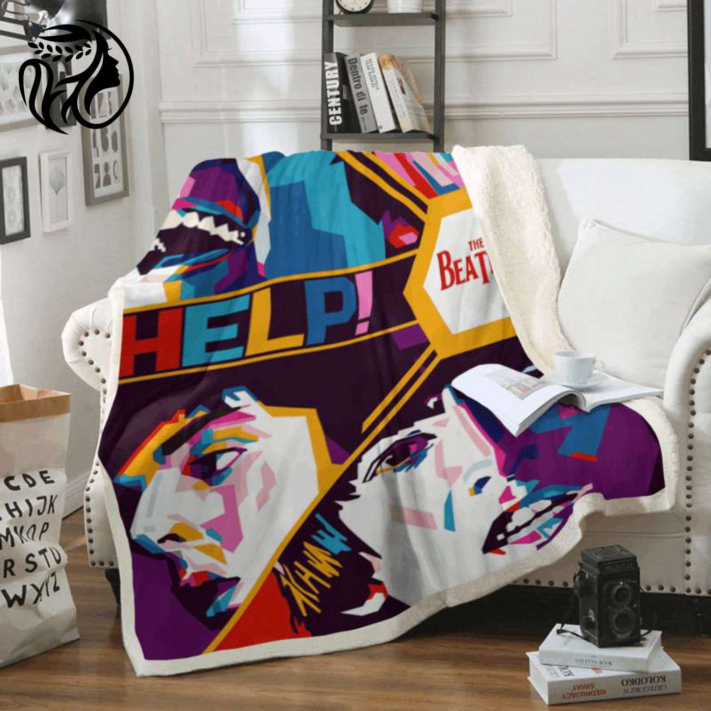 Beatles Help Art Design Fleece Blanket – Perfect for Beatles Fans!