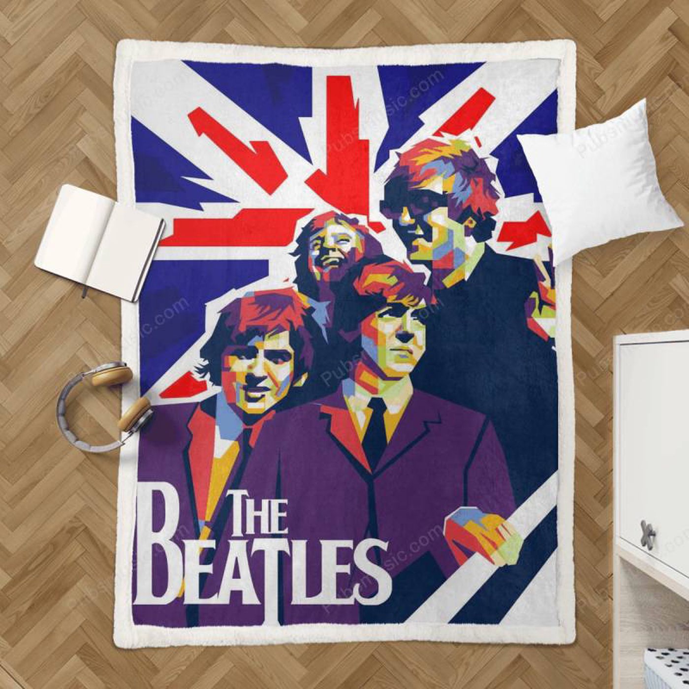 The Beatles in Style Wpap Sherpa Fleece Blanket: Iconic Beatles Design for Ultimate Comfort