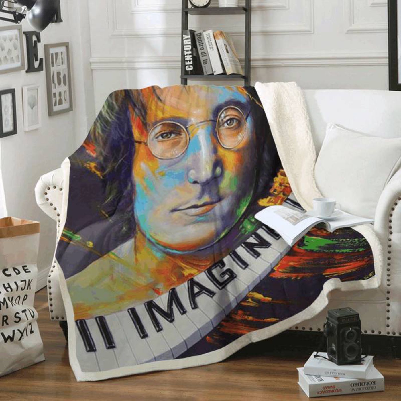 Imagine Art Fleece Blanket: The Beatles John Lennon Song Tribute – Cozy and Stylish Home Décor