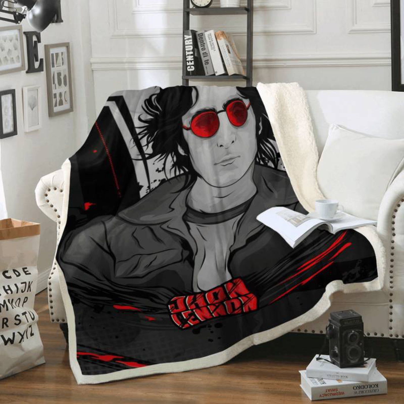 John Lennon Beatles Rock Band Legend Art Fleece Blanket: Cozy Tribute to Music Icons!