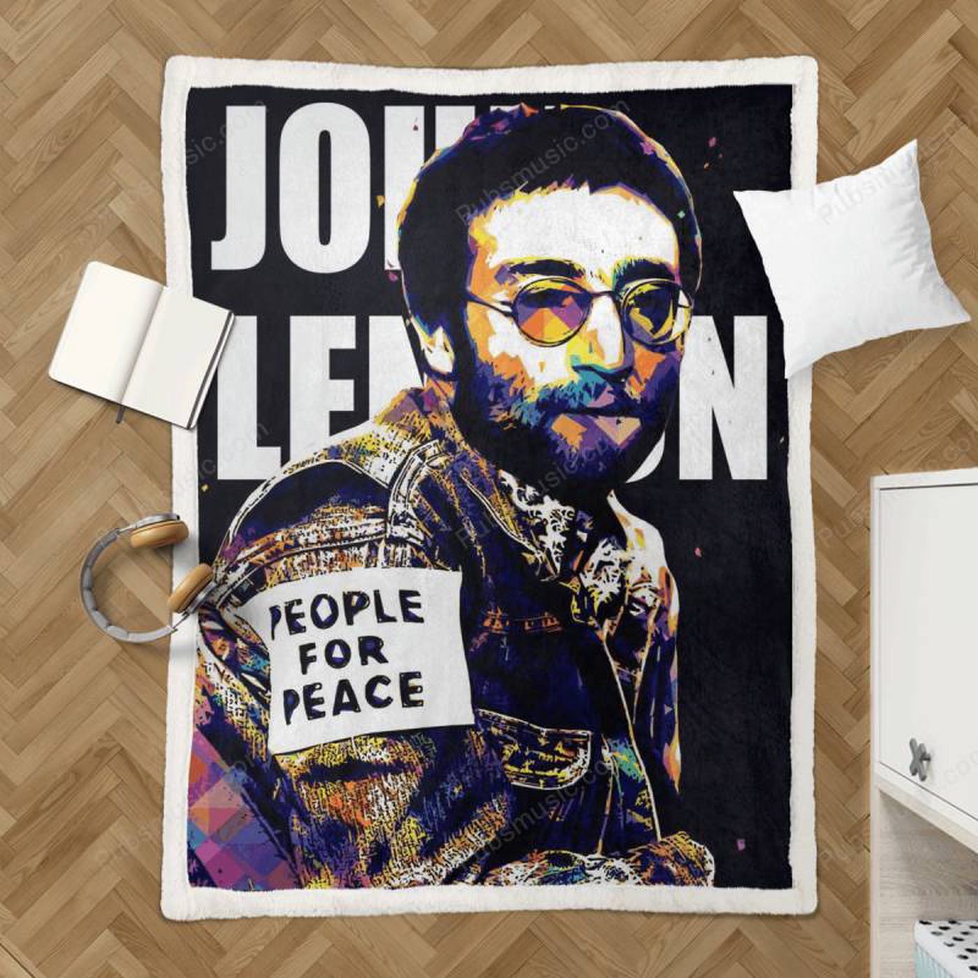 The Beatles John Lennon Legend Sherpa Fleece Blanket – Cozy Tribute for Fans