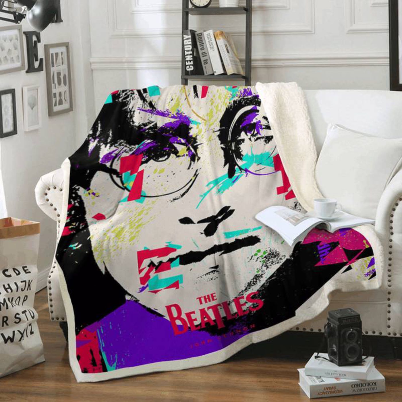 Beatles Member John Lennon Art Fleece Blanket: Cozy Tribute for Fans Limited Edition Gift
