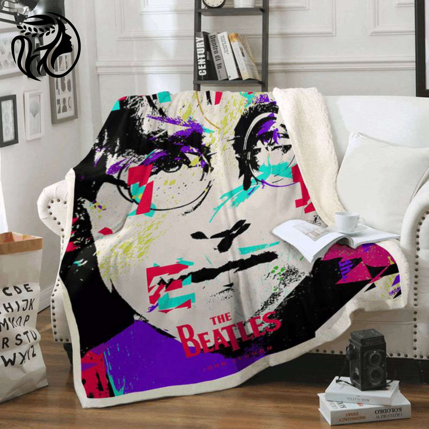 Beatles Member John Lennon Art Fleece Blanket: Cozy Tribute for Fans Limited Edition Gift