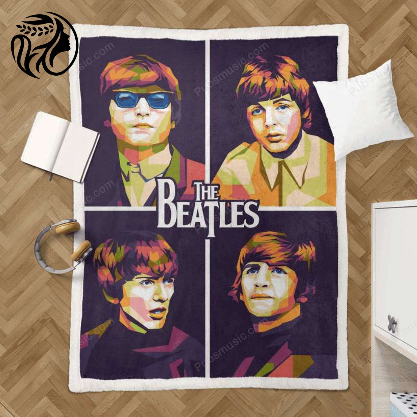 The Beatles Music Pop Art Sherpa Fleece Blanket: Cozy Up with Iconic Band s Memorabilia!