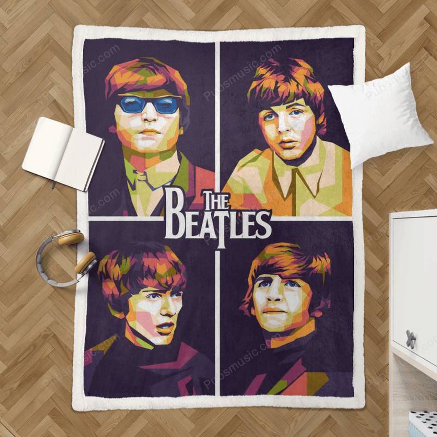 The Beatles Music Pop Art Sherpa Fleece Blanket: Cozy Up with Iconic Band s Memorabilia!