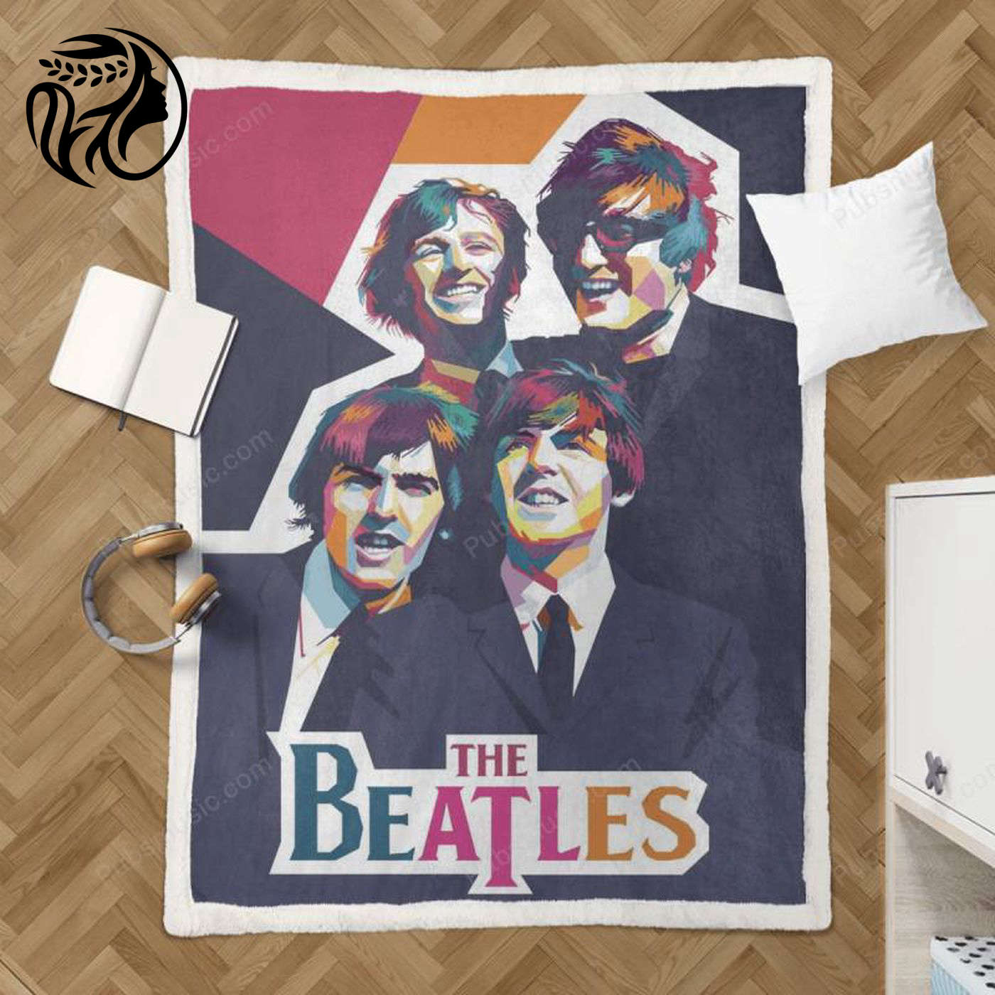 The Beatles Pop Art Sherpa Fleece Blanket – Vibrant Artist Portrait for Ultimate Comfort