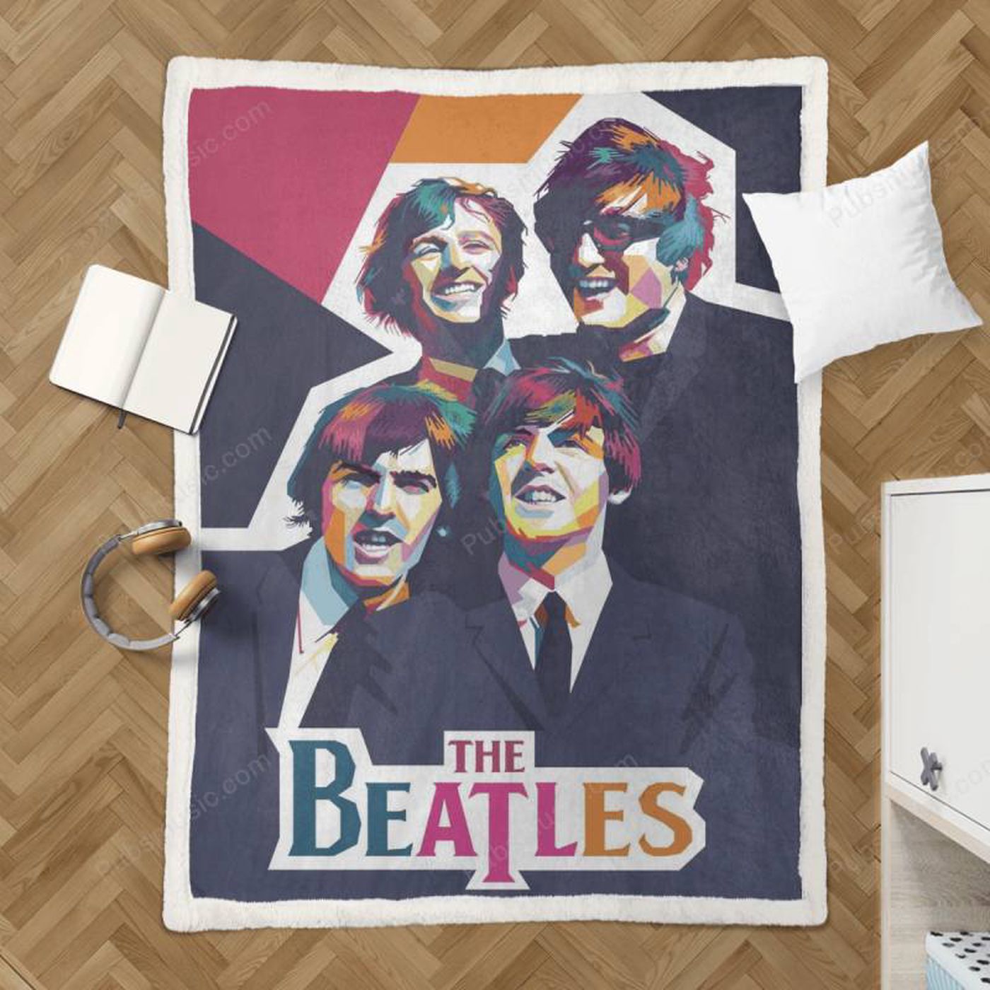 The Beatles Pop Art Sherpa Fleece Blanket – Vibrant Artist Portrait for Ultimate Comfort
