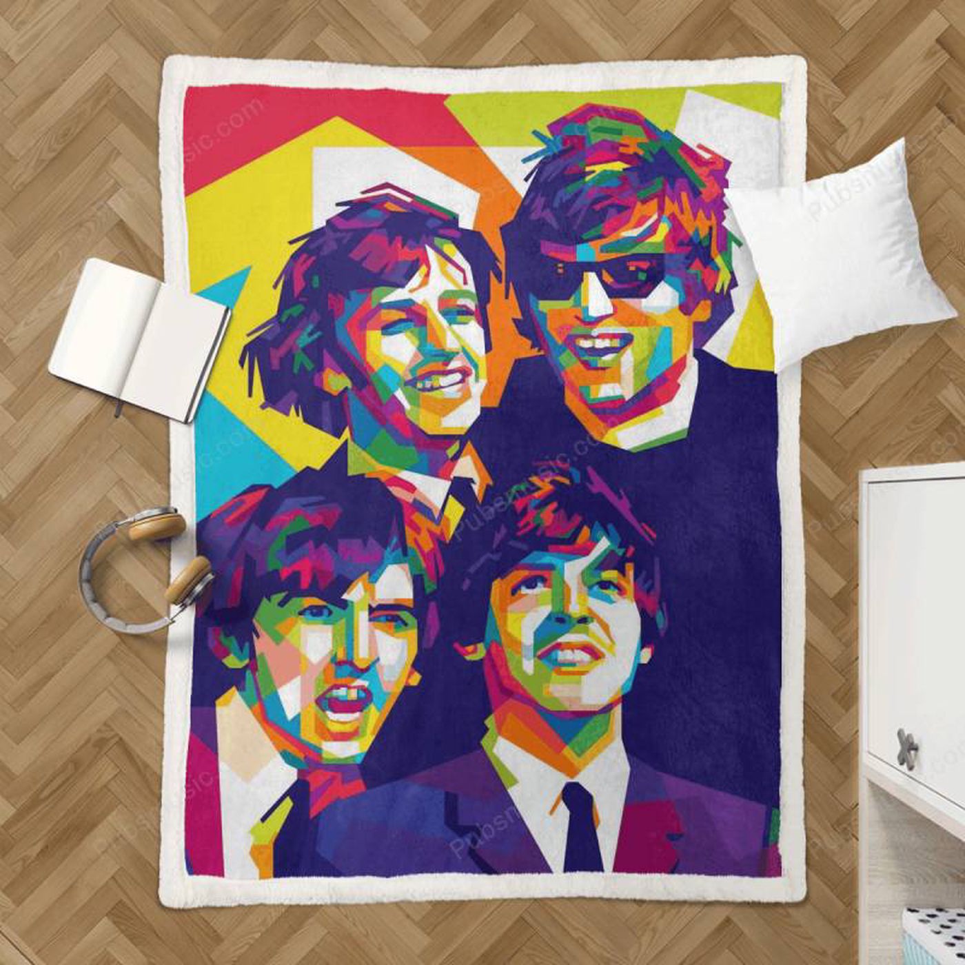The Beatles Pop Art Sherpa Fleece Blanket – Famous People Cozy & Stylish