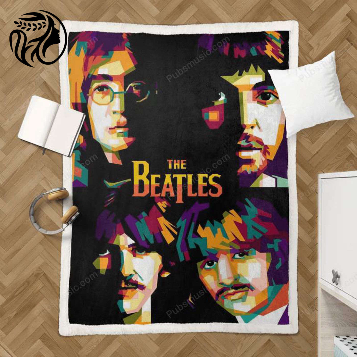 The Beatles Pop Art Sherpa Fleece Blanket: Cozy Up with Iconic Pop Culture – Buy Now!