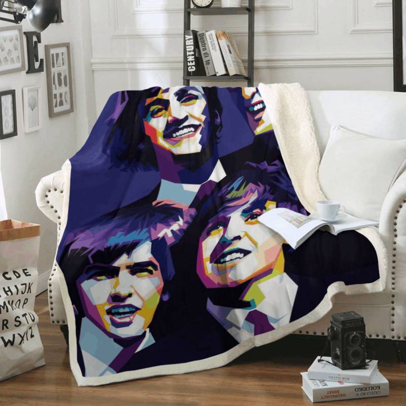 The Beatles Pop Art Style Fleece Blanket – English Rock Band Merchandise